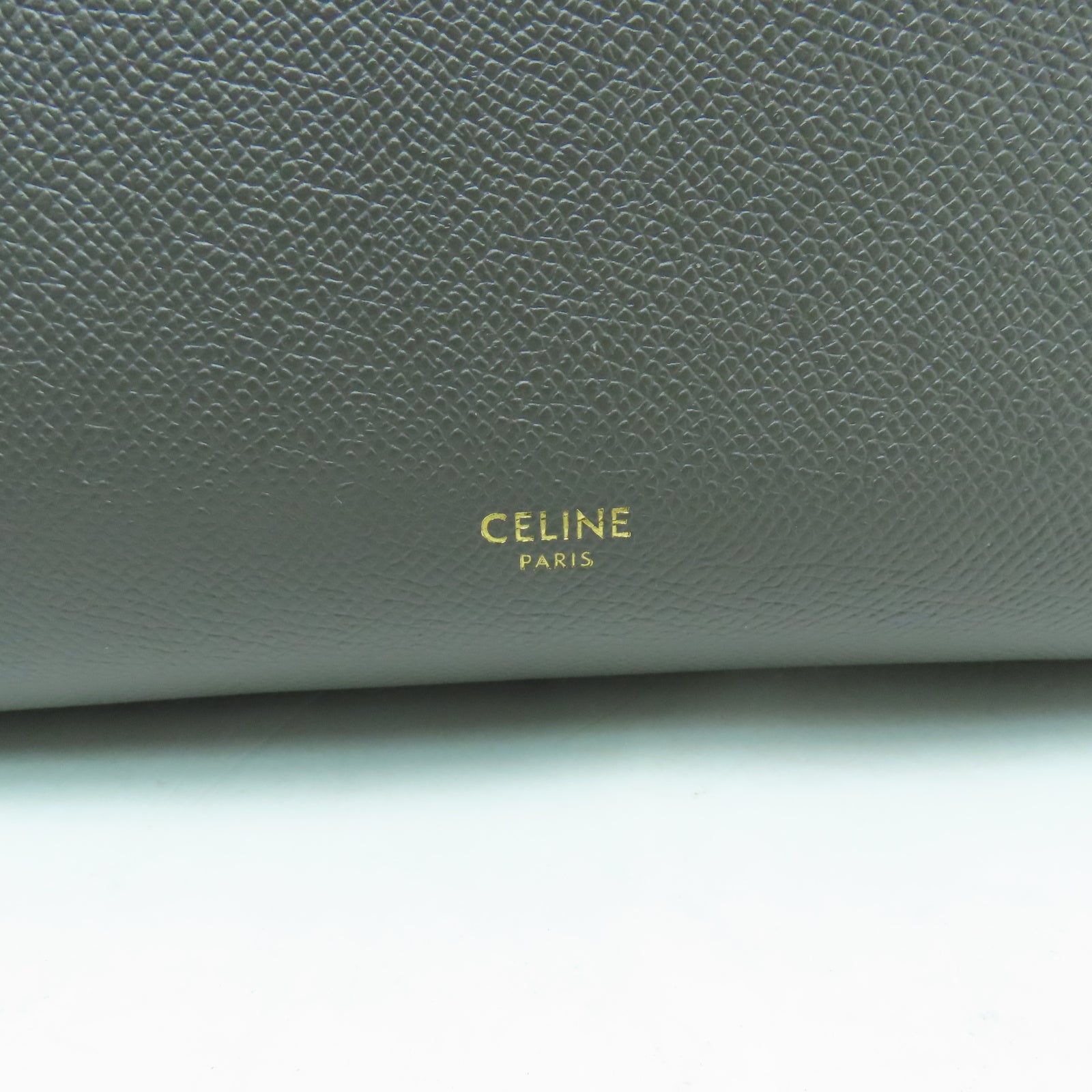 CELINE 牛皮皮革Mini Belt Bag金扣手挽肩背兩用袋灰色
