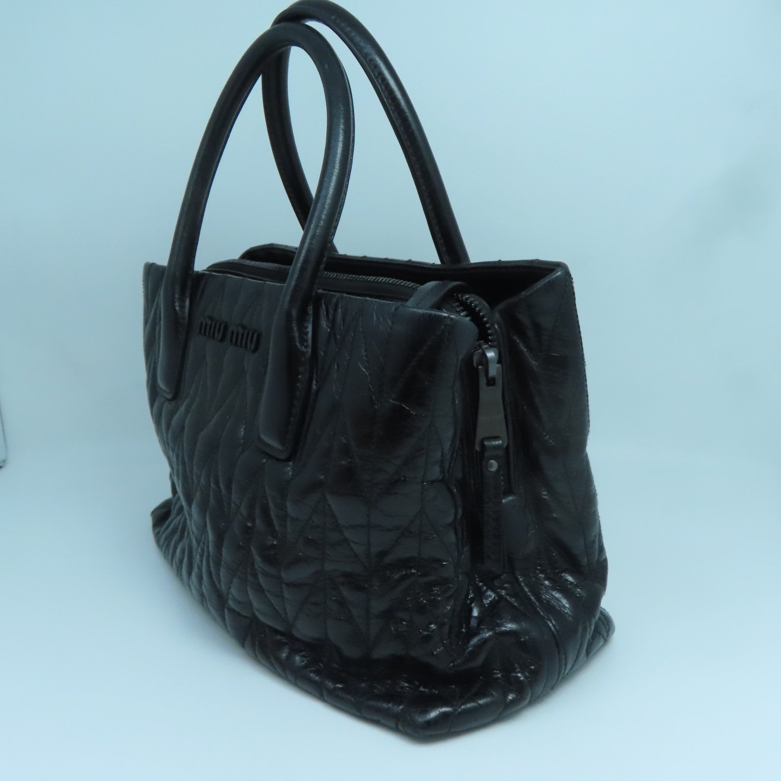 Miu Miu 牛皮皮革2 Way Shoulder手挽肩背兩用袋黑色