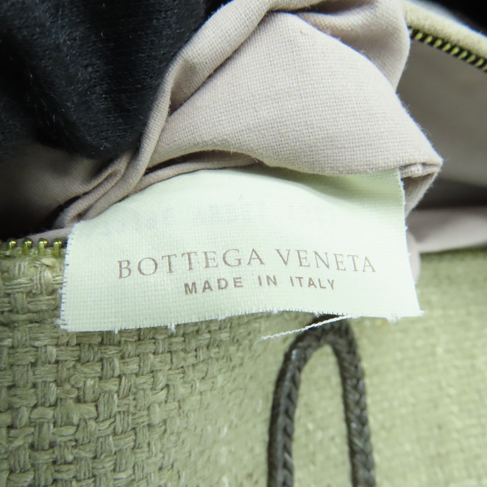 BOTTEGA VENETA 麻質Shoulder Bag金扣肩背袋米色