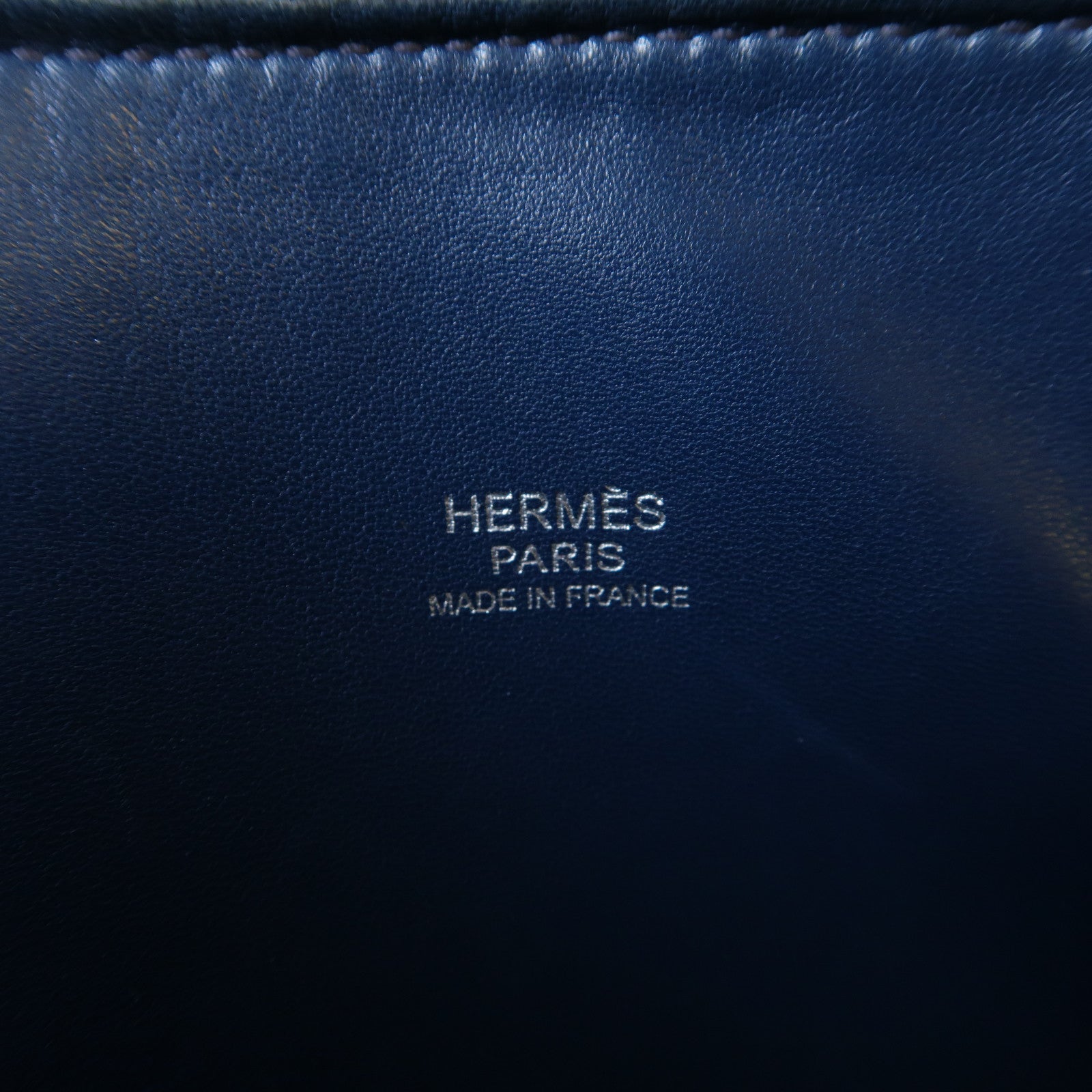 HERMES Clemence皮革Bolide 35銀扣手挽肩背兩用袋Navy海軍藍色
