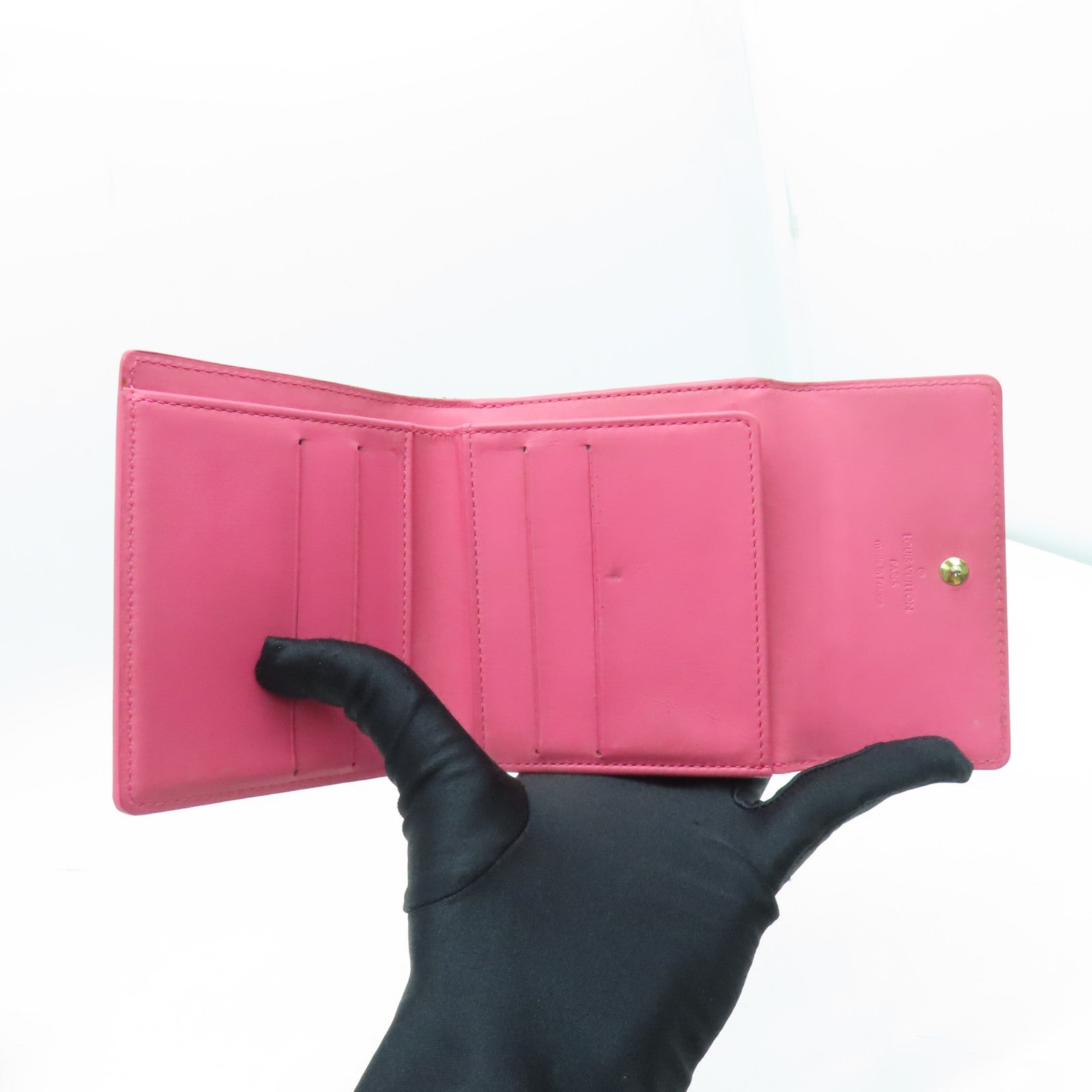 LOUIS VUITTON Vernis Wallet金扣錢包粉紅色