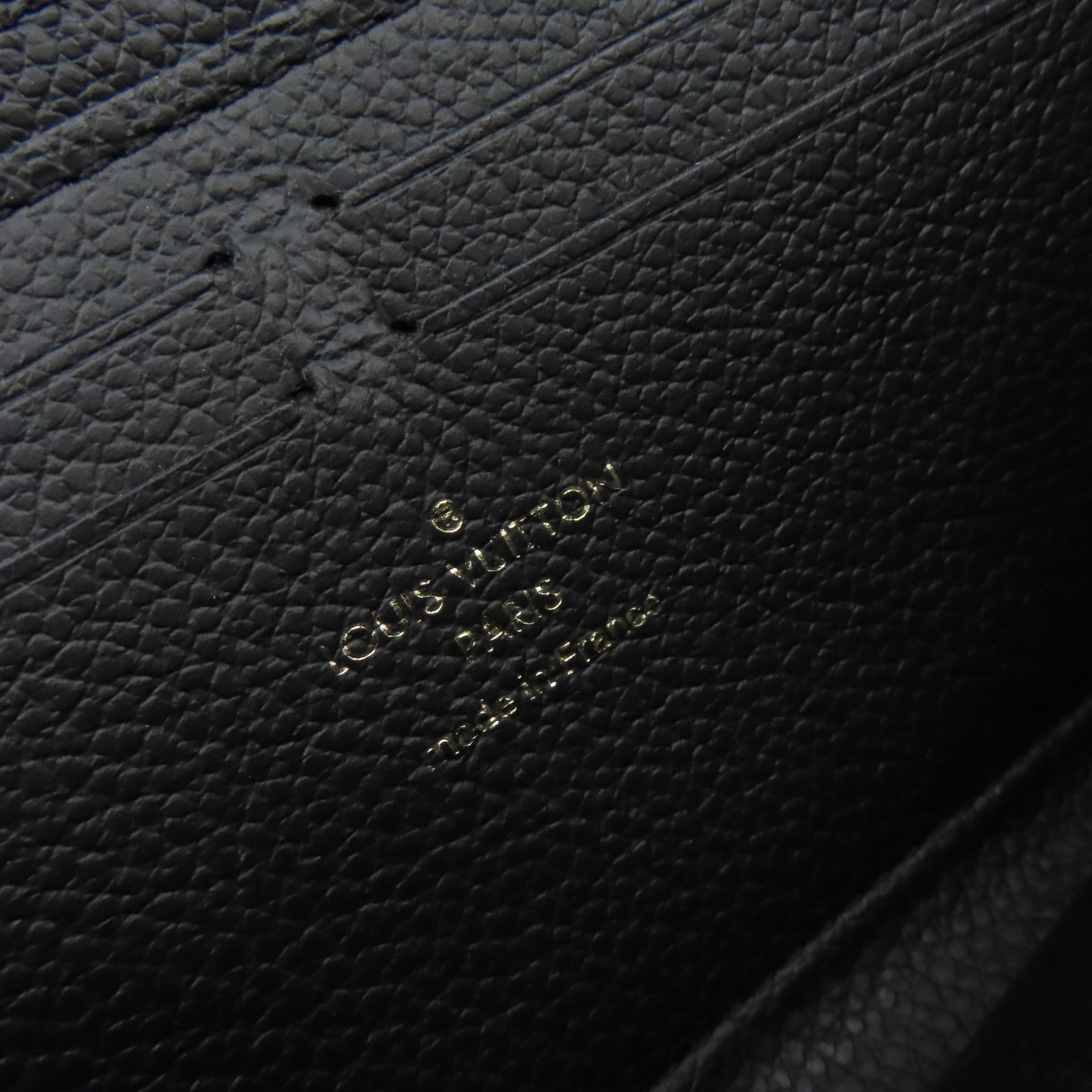 LOUIS VUITTON Monogram Empreinte Clemence Wallet金扣拉鏈長錢包黒色