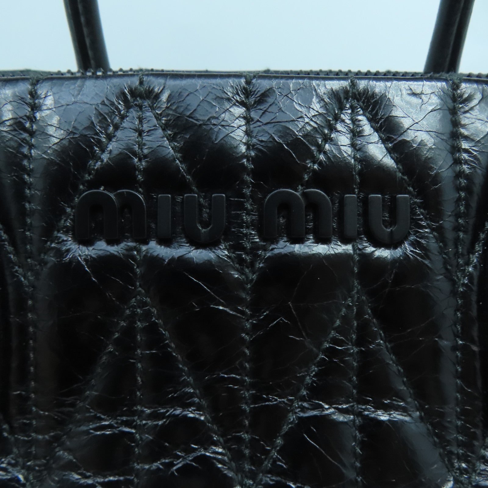 Miu Miu 牛皮皮革2 Way Shoulder手挽肩背兩用袋黑色