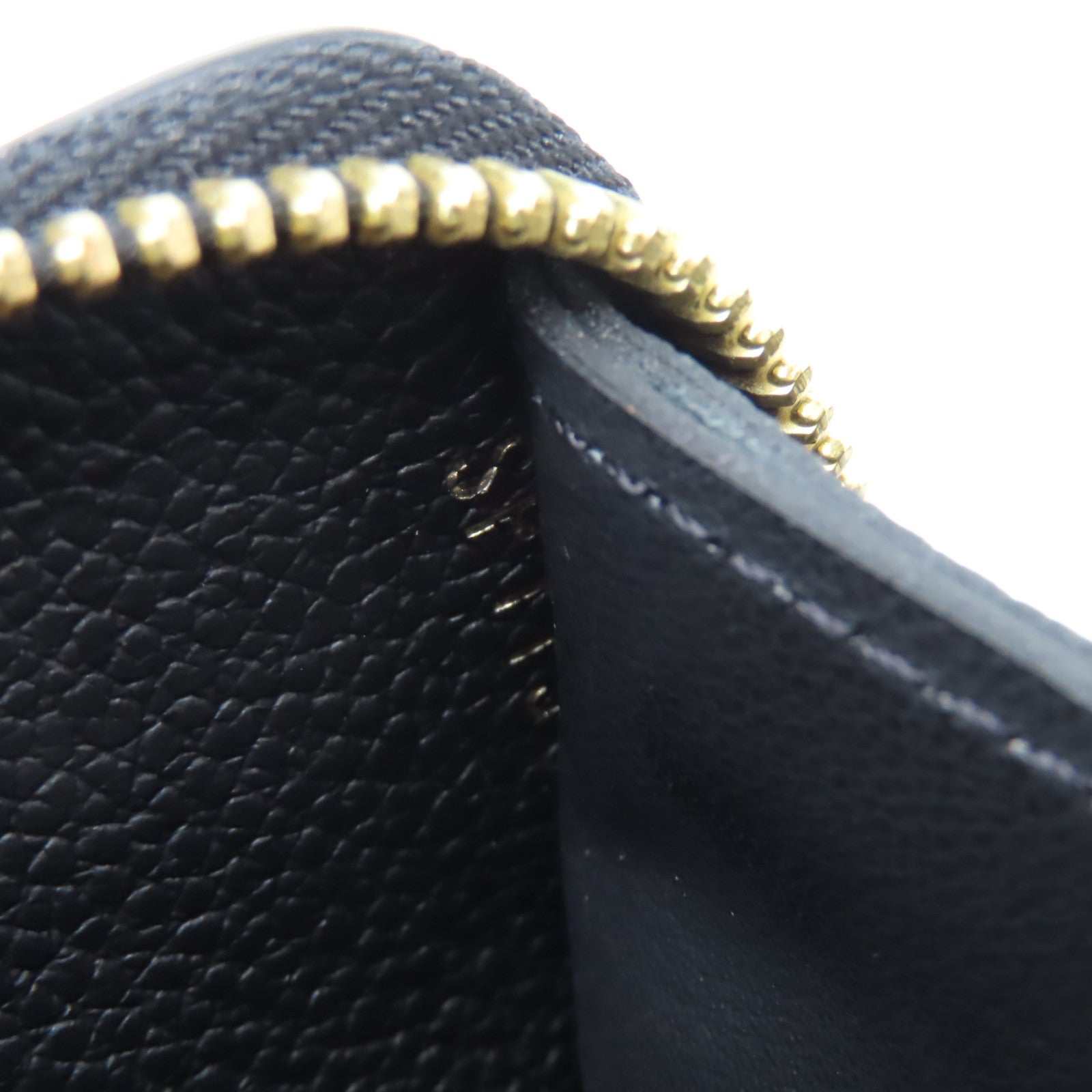 LOUIS VUITTON Monogram Empreinte Clemence Wallet金扣拉鏈長錢包黒色