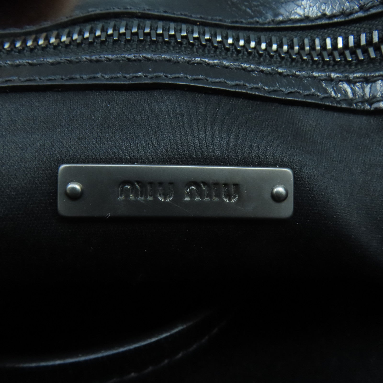Miu Miu 牛皮皮革2 Way Shoulder手挽肩背兩用袋黑色