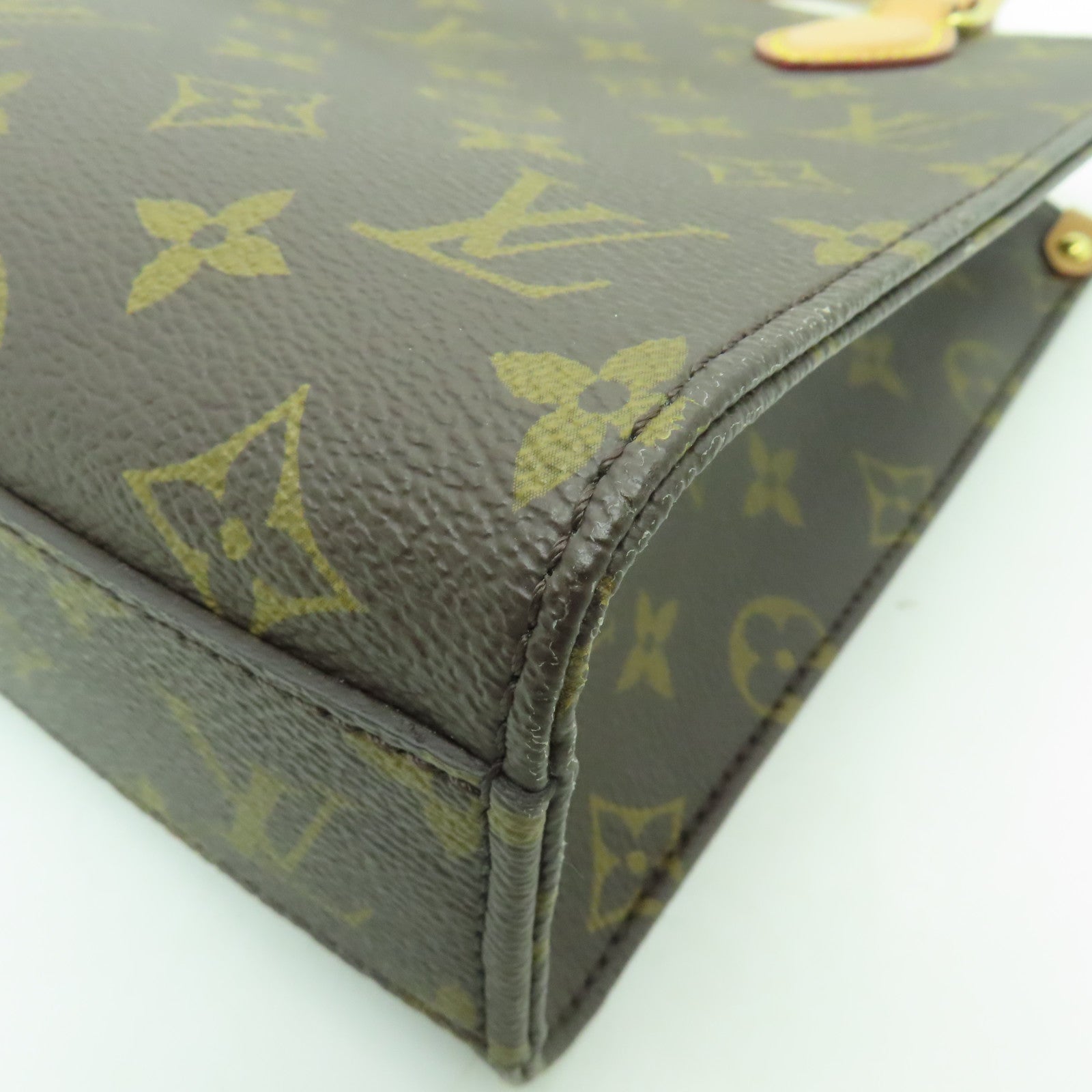 LOUIS VUITTON Monogram Sac Plat BB金扣手挽肩背兩用袋棕色
