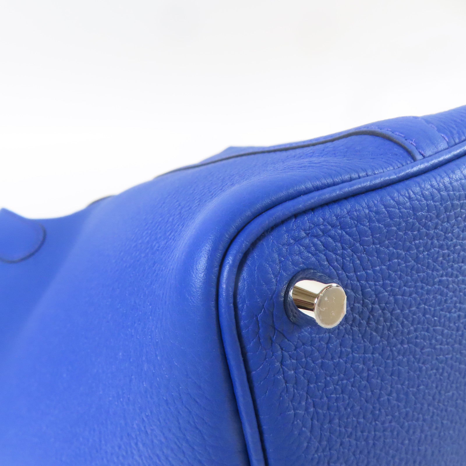 HERMES Clemence皮革Picotin PM銀扣手挽袋Blue Royal藍色