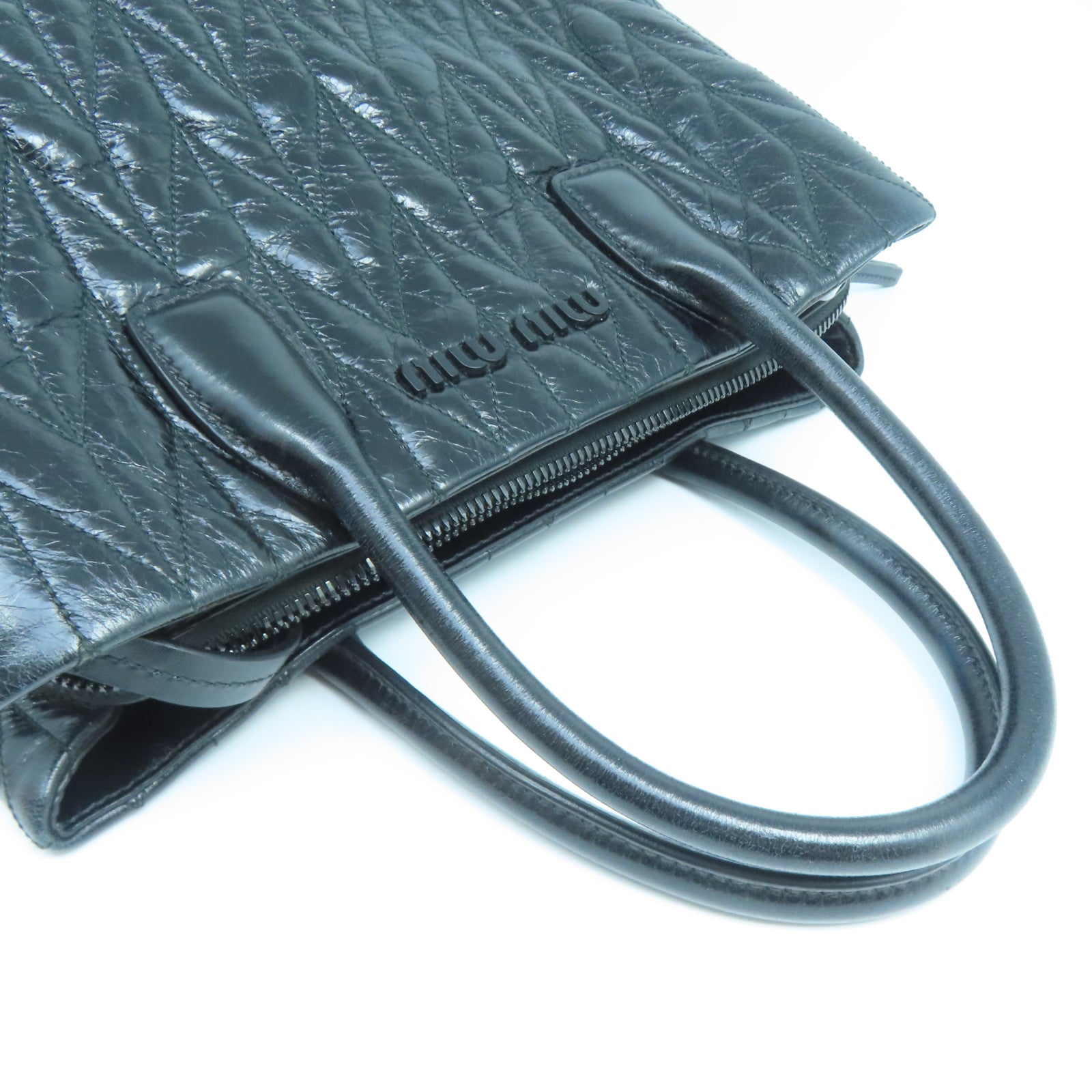 Miu Miu 牛皮皮革2 Way Shoulder手挽肩背兩用袋黑色