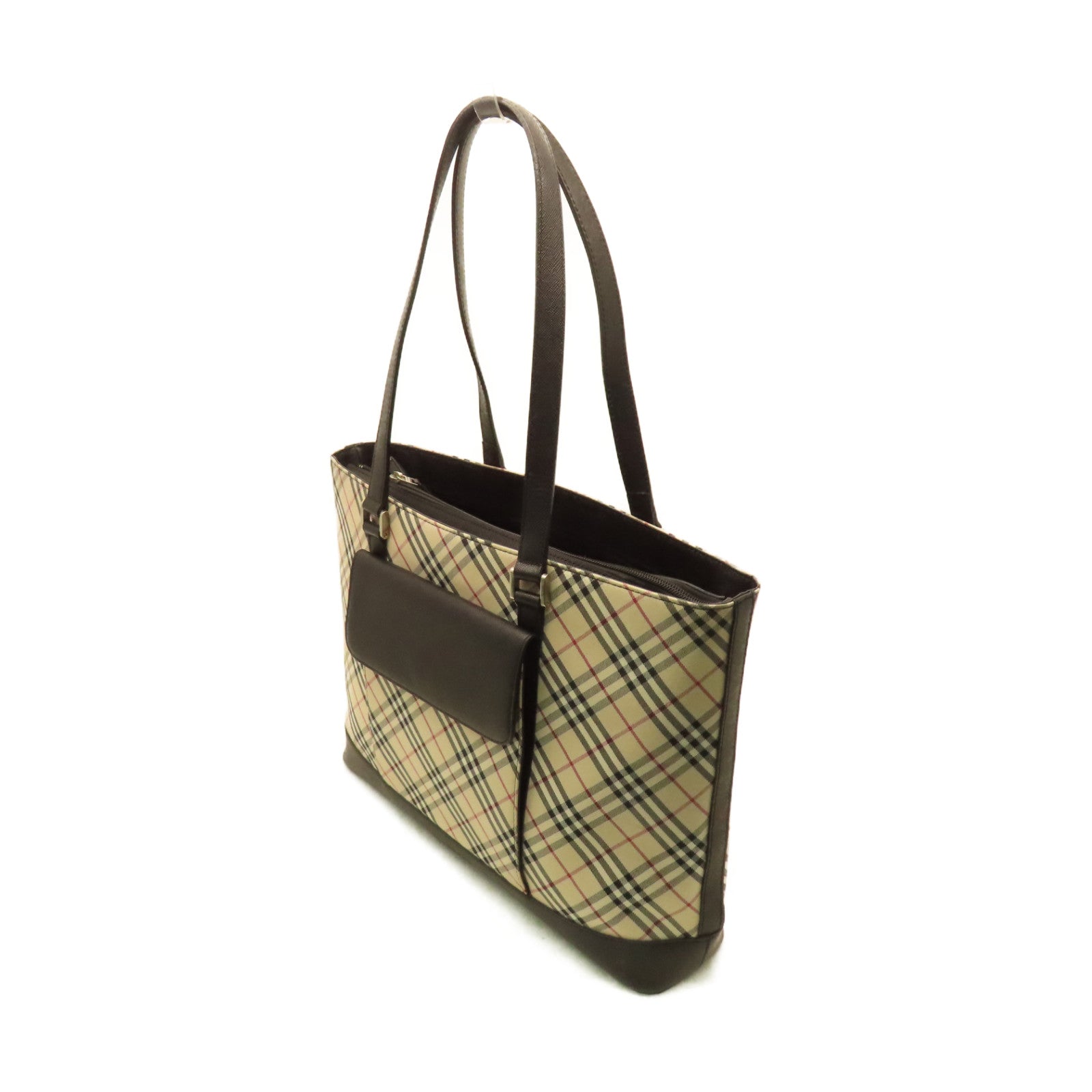 BURBERRY 帆布Shoulder Bag肩背袋杏色/黑色