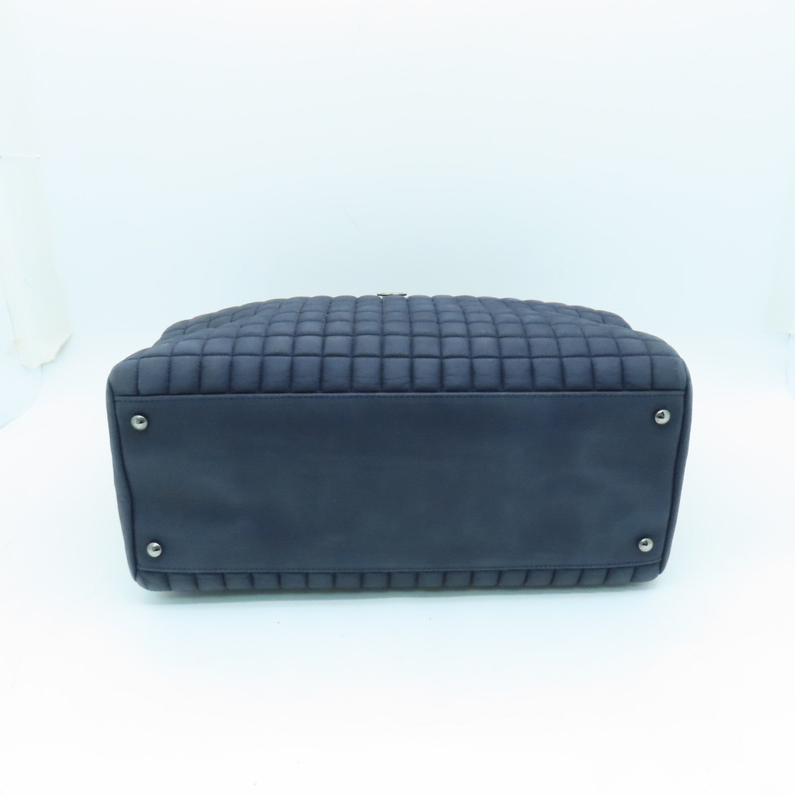 CHANEL 【激減優惠】牛皮皮革Chian Shoulder Bag銀扣鏈帶肩背袋深藍色