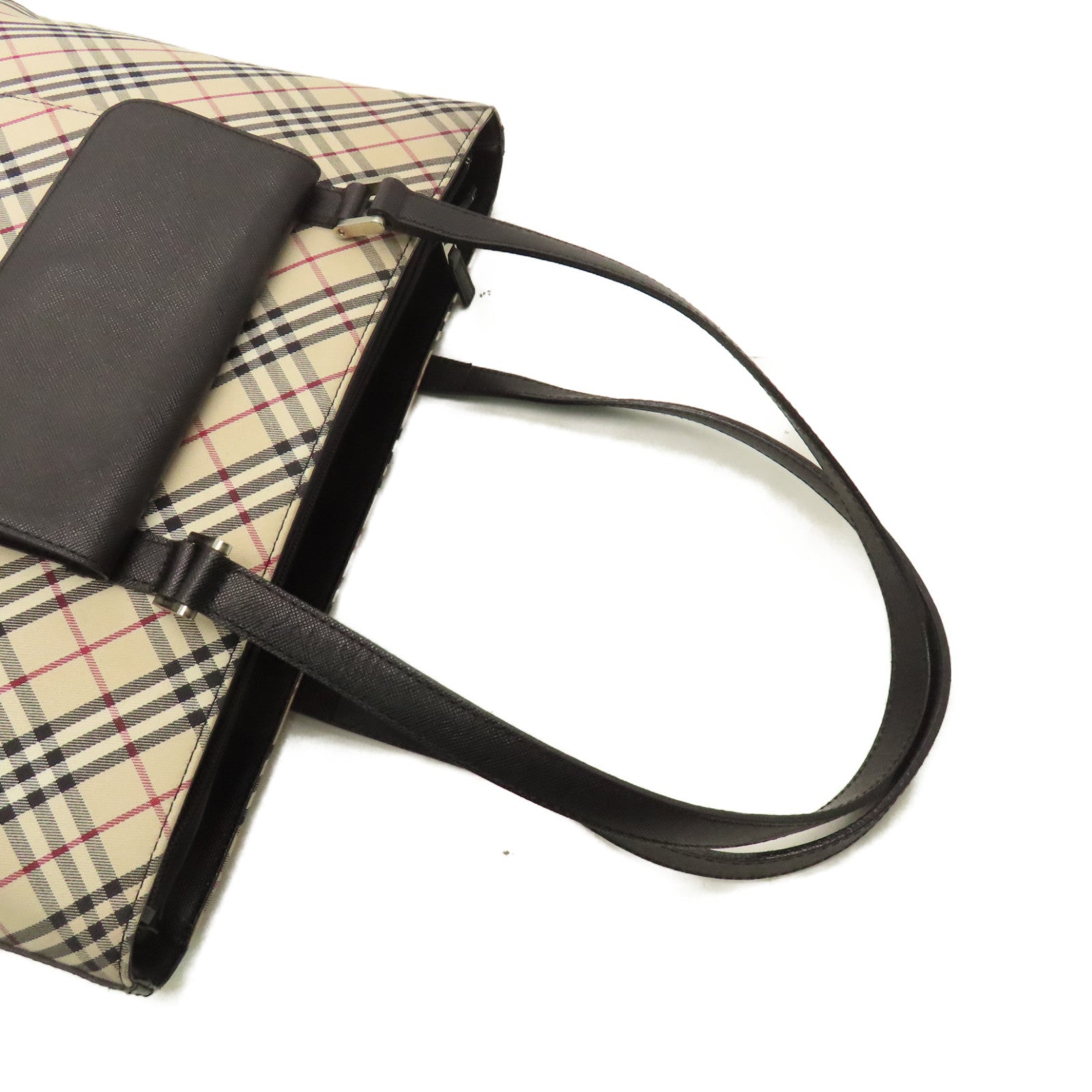 BURBERRY 帆布Shoulder Bag肩背袋杏色/黑色