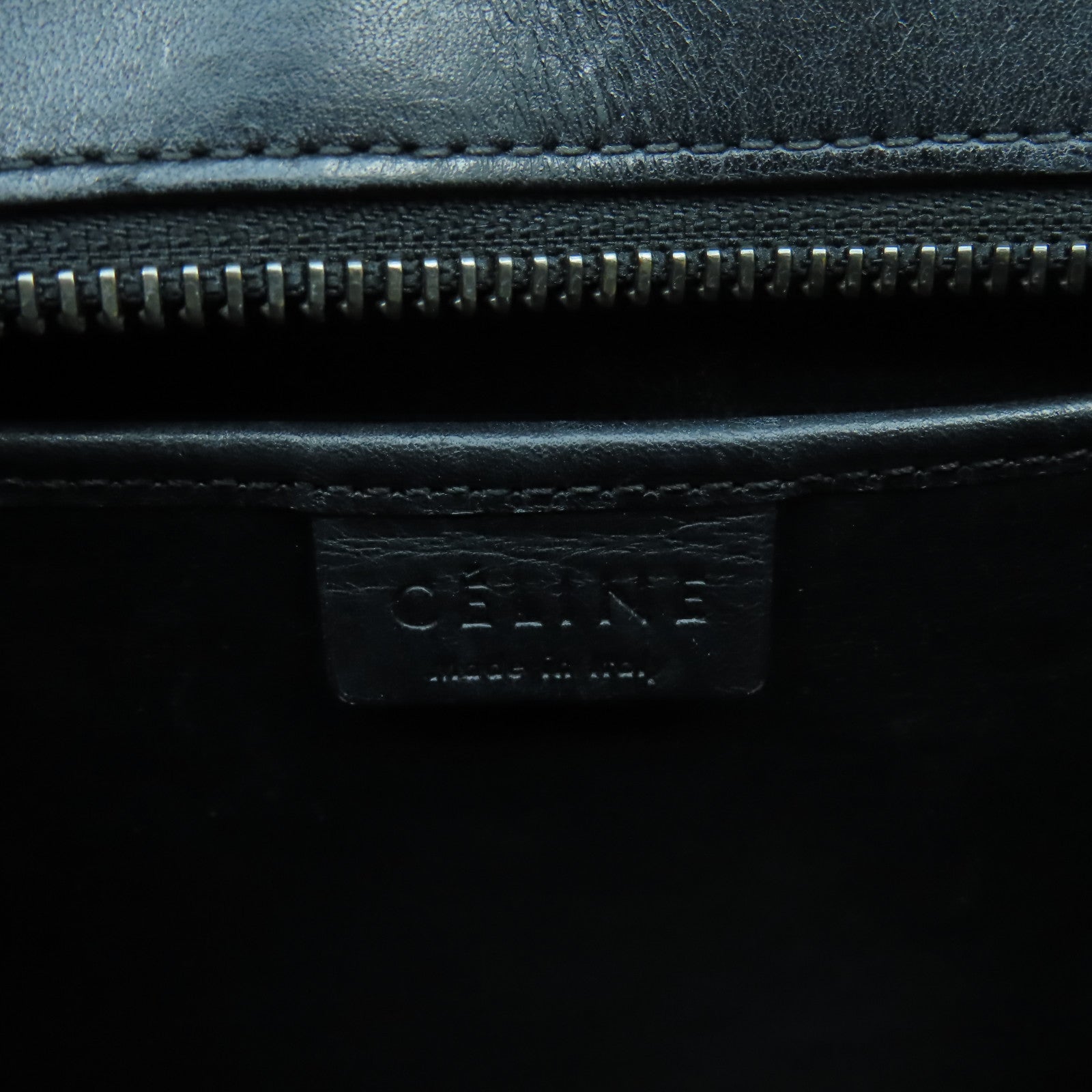 CELINE 牛皮皮革Nano Luggage銀扣手挽肩背兩用袋黑色/卡其色/綠色