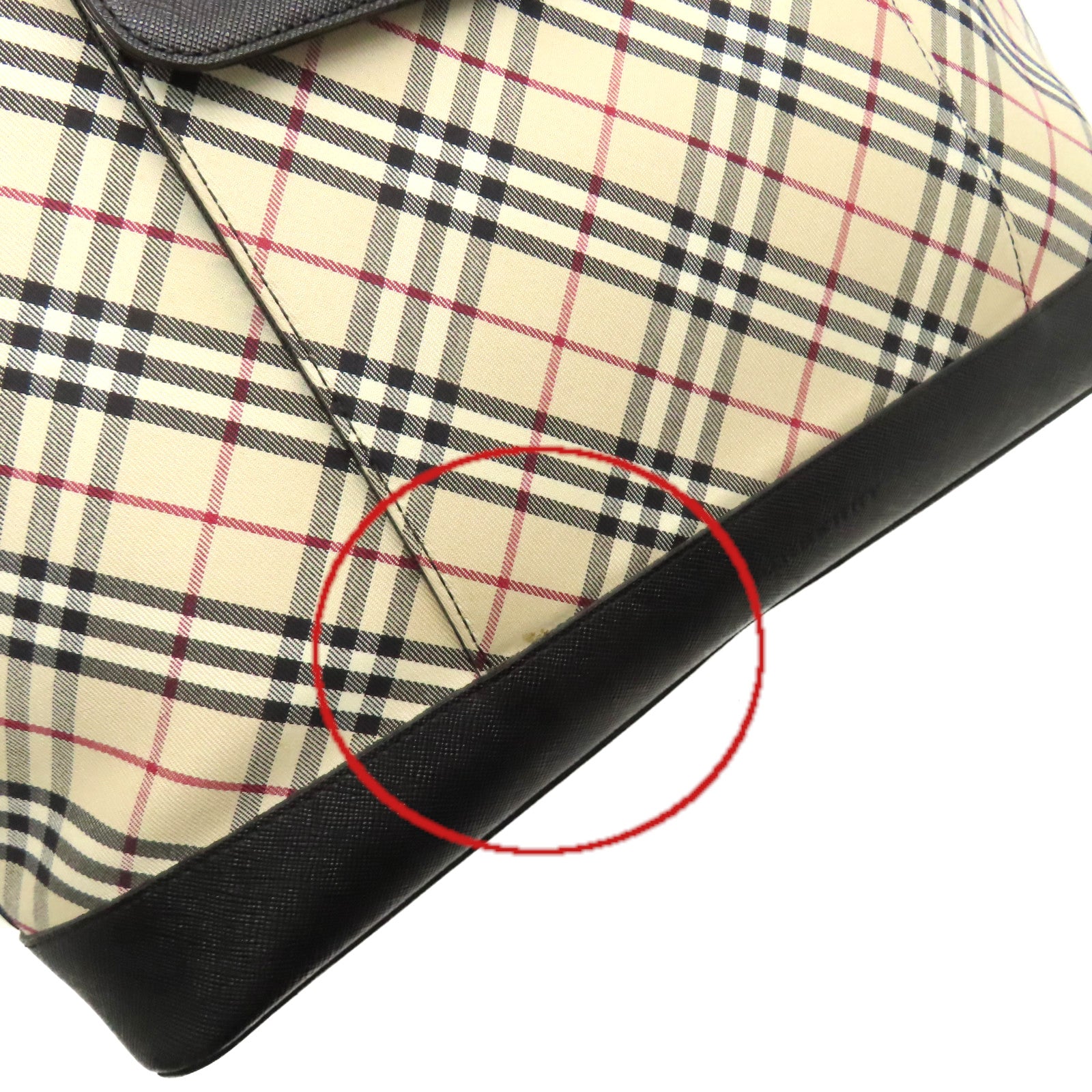BURBERRY 帆布Shoulder Bag肩背袋杏色/黑色