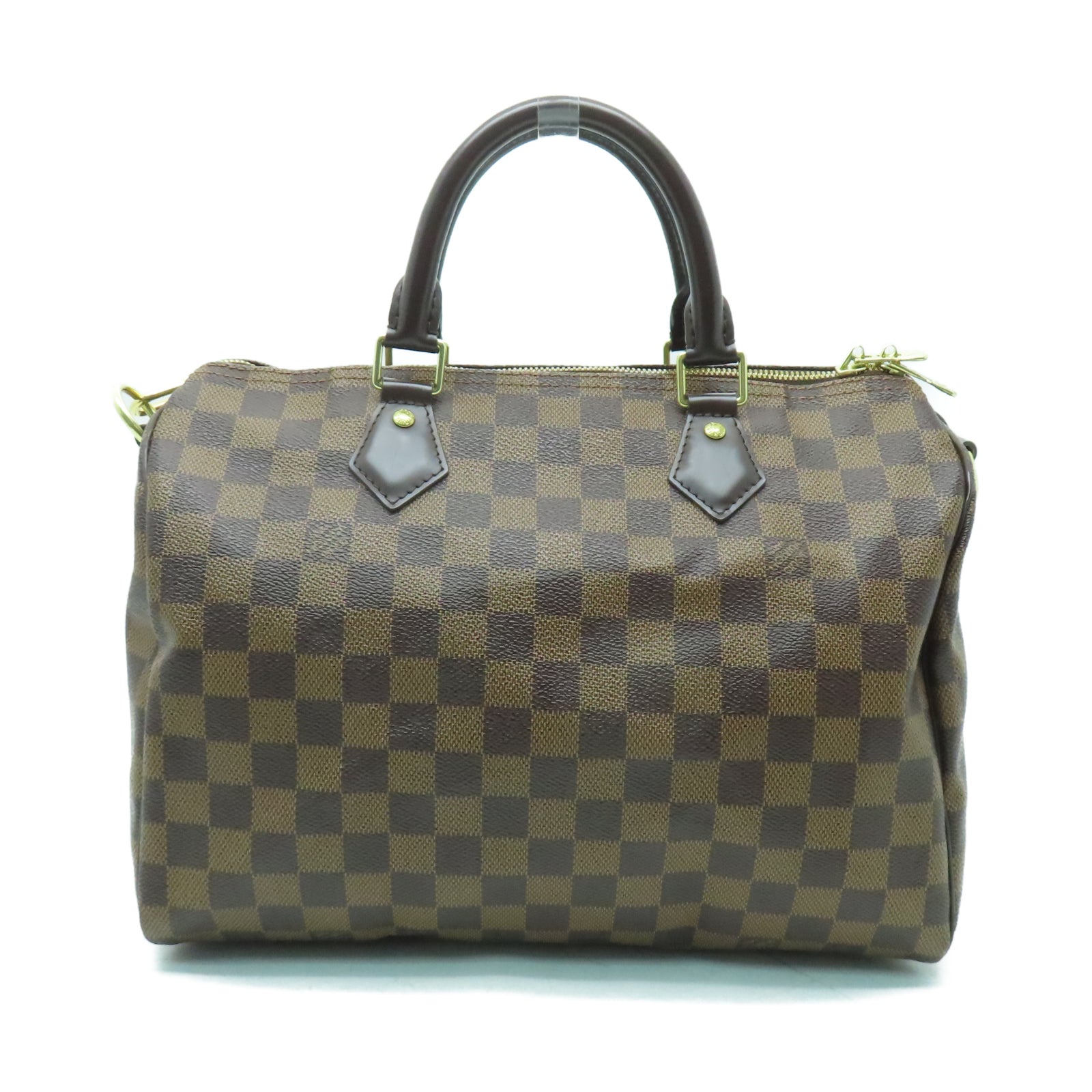 LOUIS VUITTON Damier Speedy Bandouliere 30金扣手挽肩背兩用袋啡色
