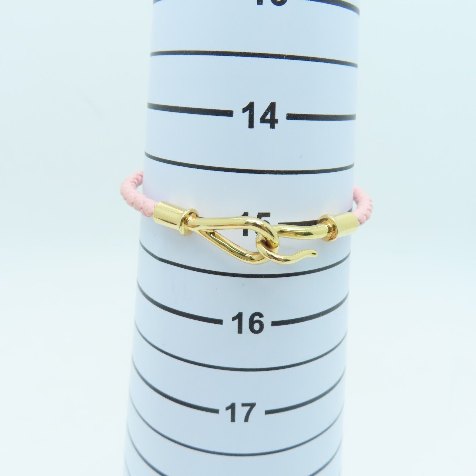 HERMES Swift皮革Jumbo Bracelet銀扣手錬粉紅色