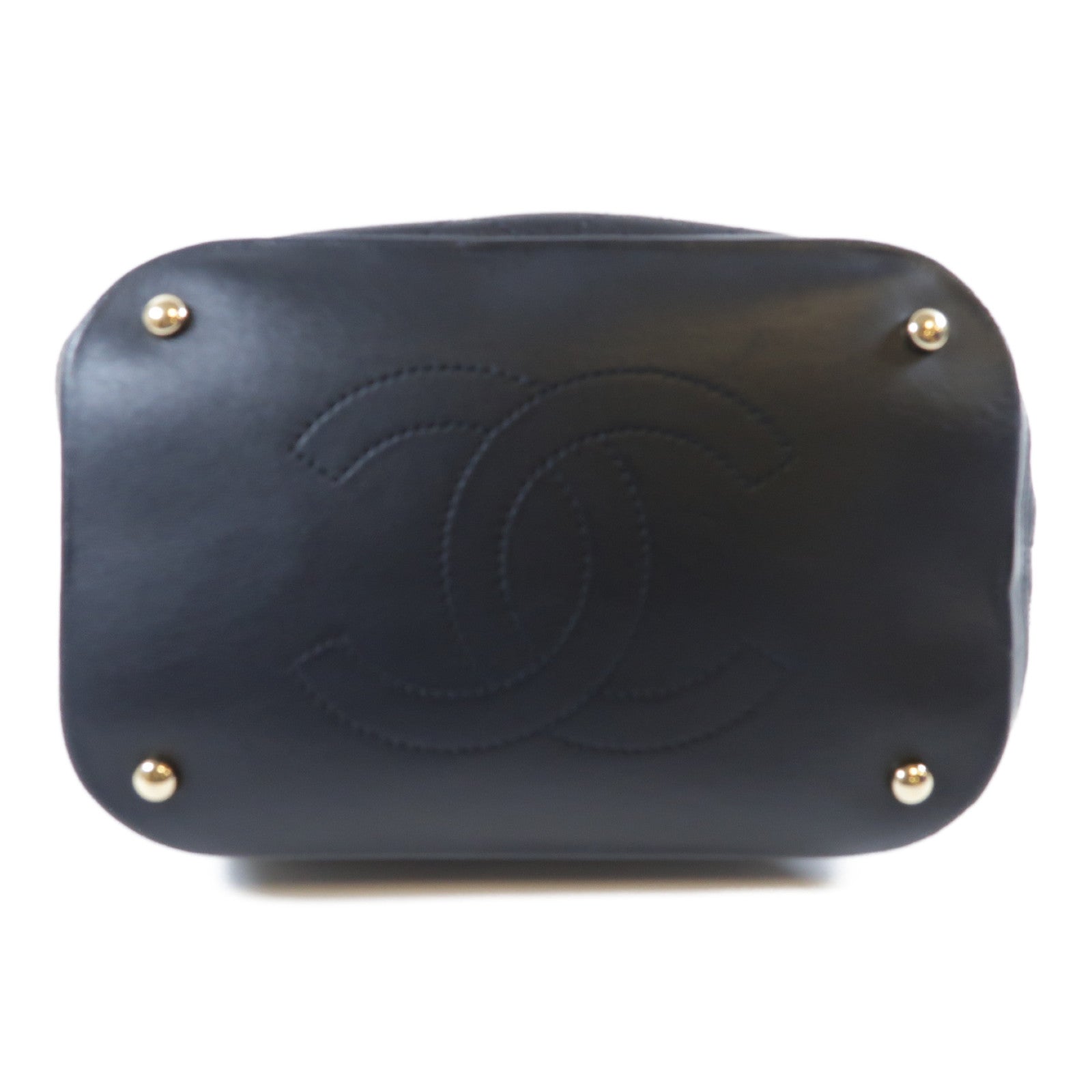 CHANEL 菱格牛皮皮革Chain Shoulder Bag金扣手挽肩背兩用袋黑色