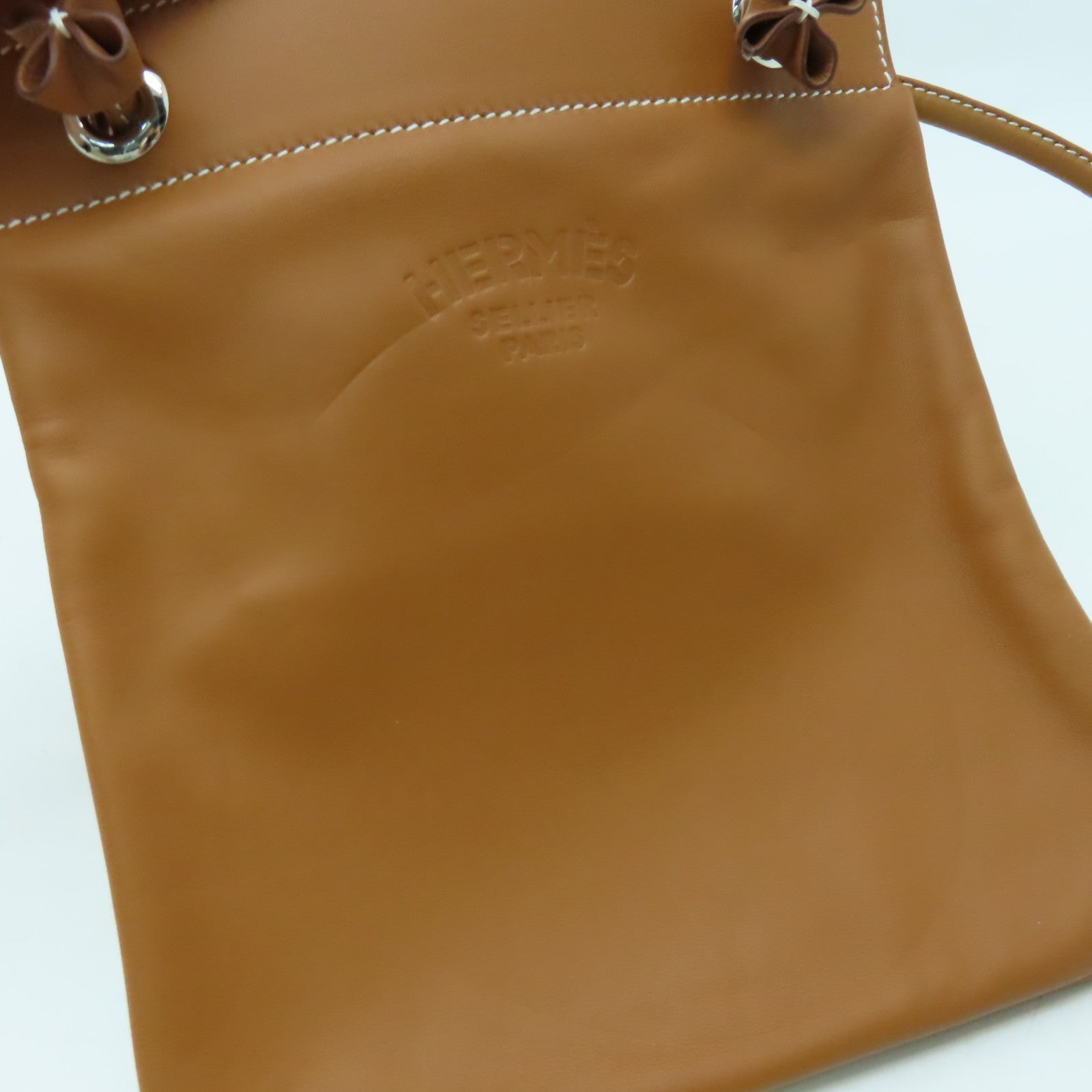 HERMES 【激減優惠】Swift皮革Aline銀扣肩背袋啡色