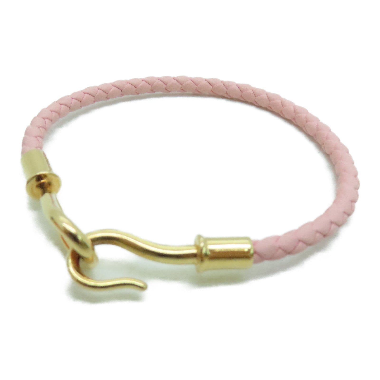 HERMES Swift皮革Jumbo Bracelet銀扣手錬粉紅色