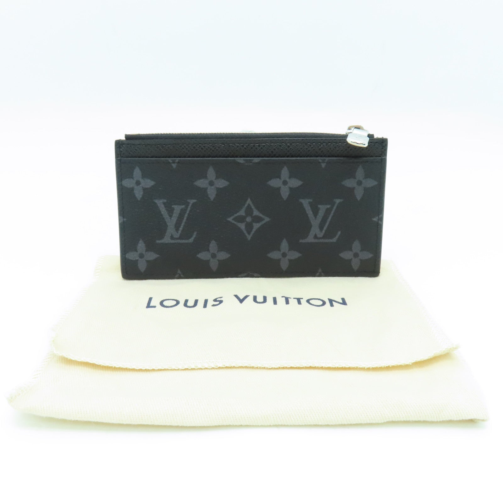 LOUIS VUITTON 【激減優惠】Monogram Card Case銀扣卡片套黑色