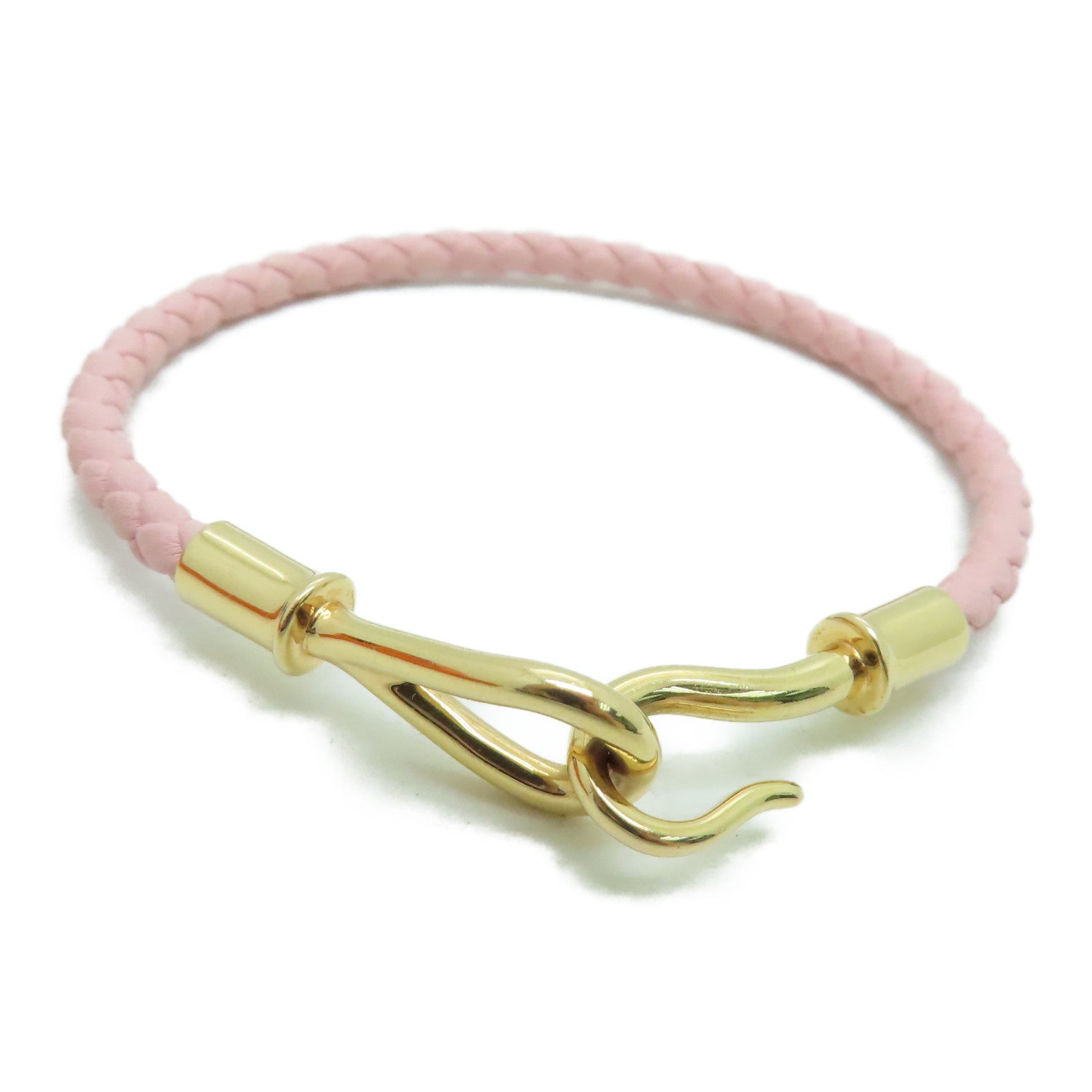 HERMES Swift皮革Jumbo Bracelet銀扣手錬粉紅色