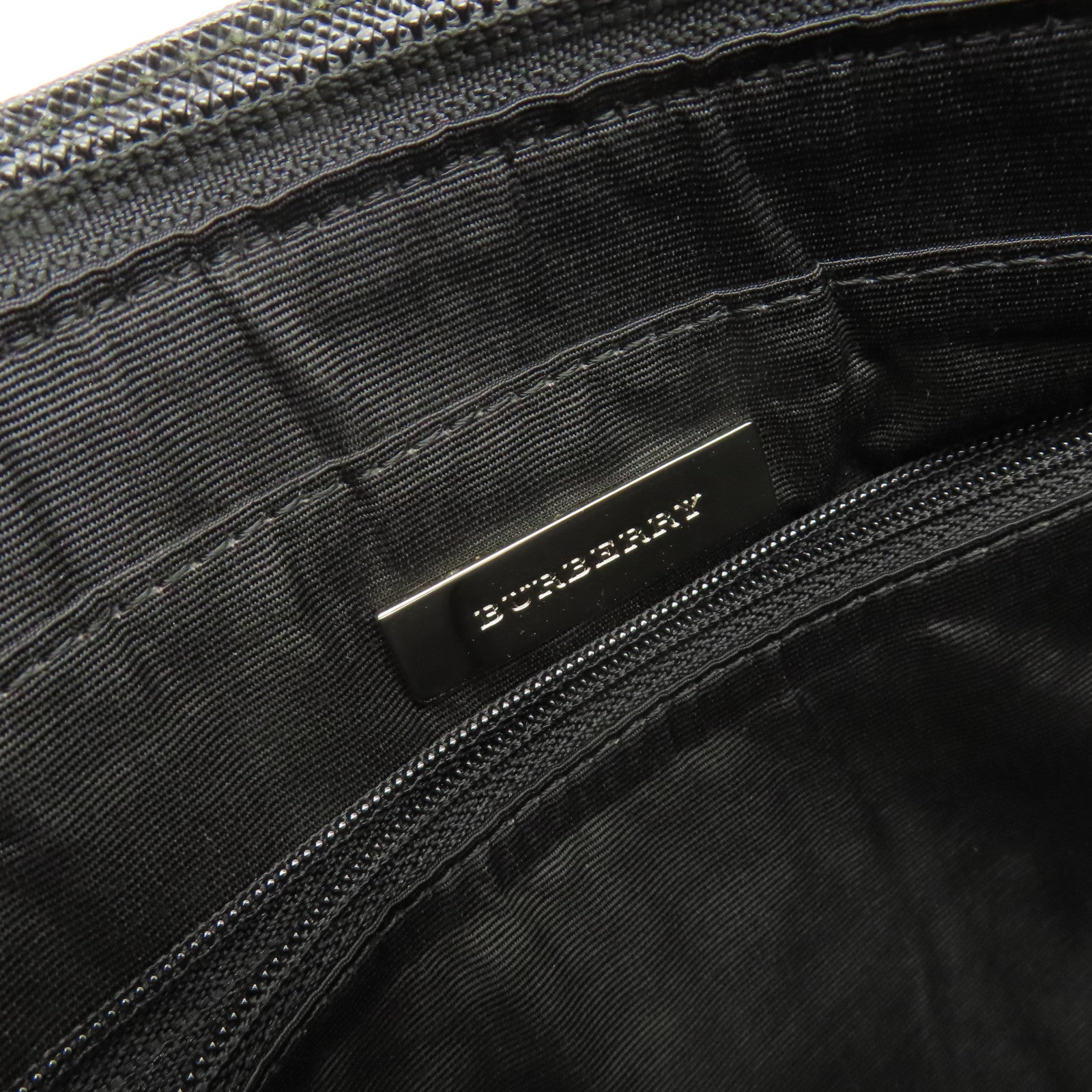 BURBERRY 帆布Shoulder Bag肩背袋杏色/黑色