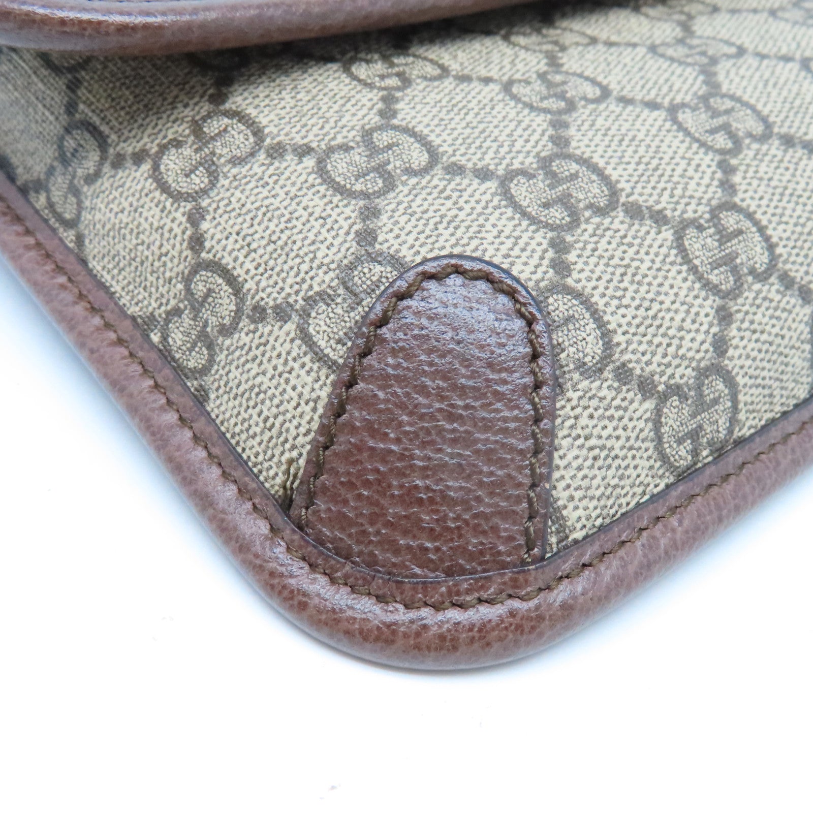 GUCCI 塗層帆布Neo Vintage GG Supreme Belt Bag金扣肩背袋啡色/彩色