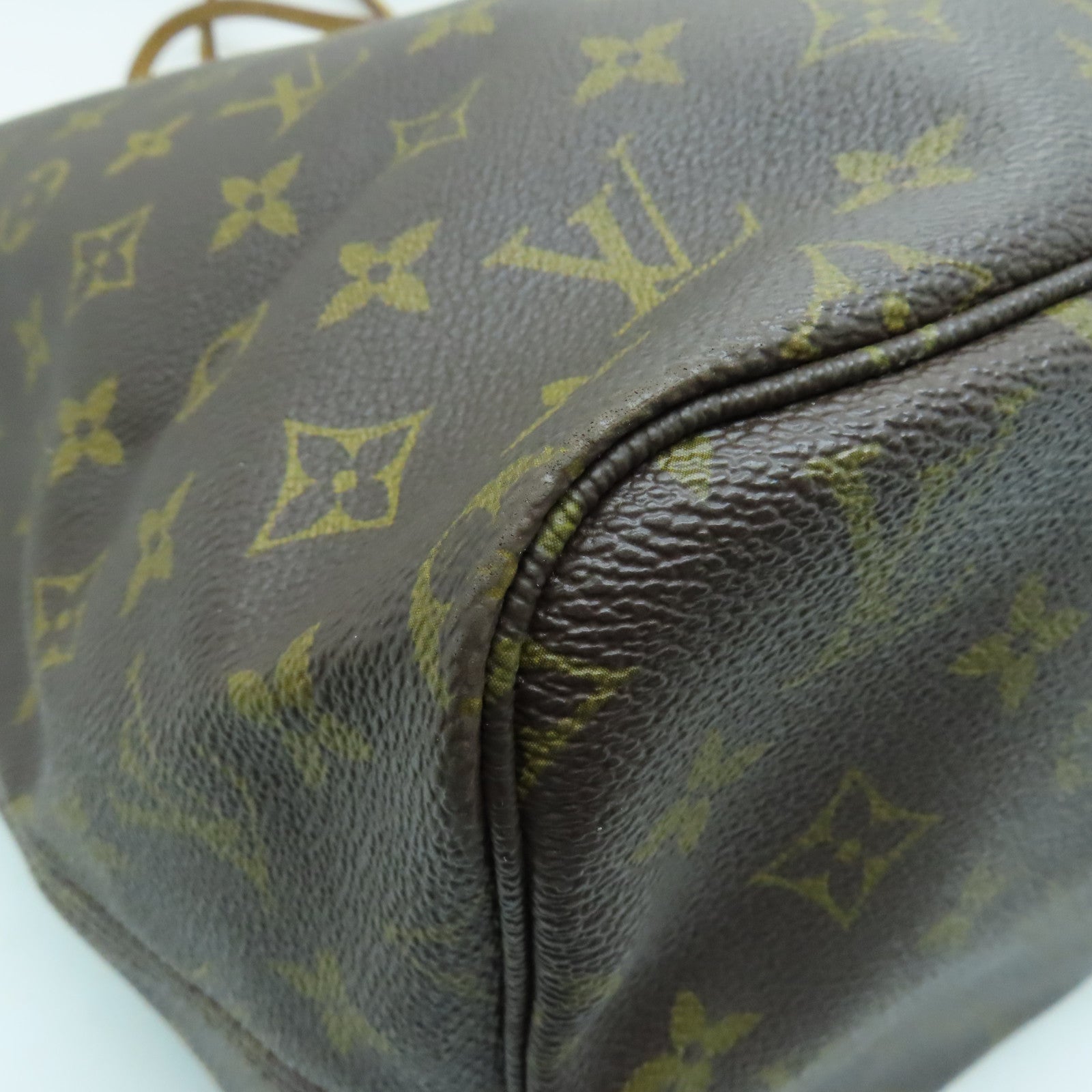 LOUIS VUITTON Monogram Neverfull GM金扣手挽袋啡色