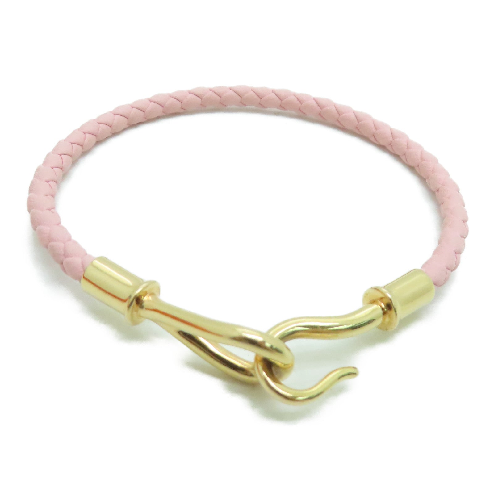 HERMES Swift皮革Jumbo Bracelet銀扣手錬粉紅色