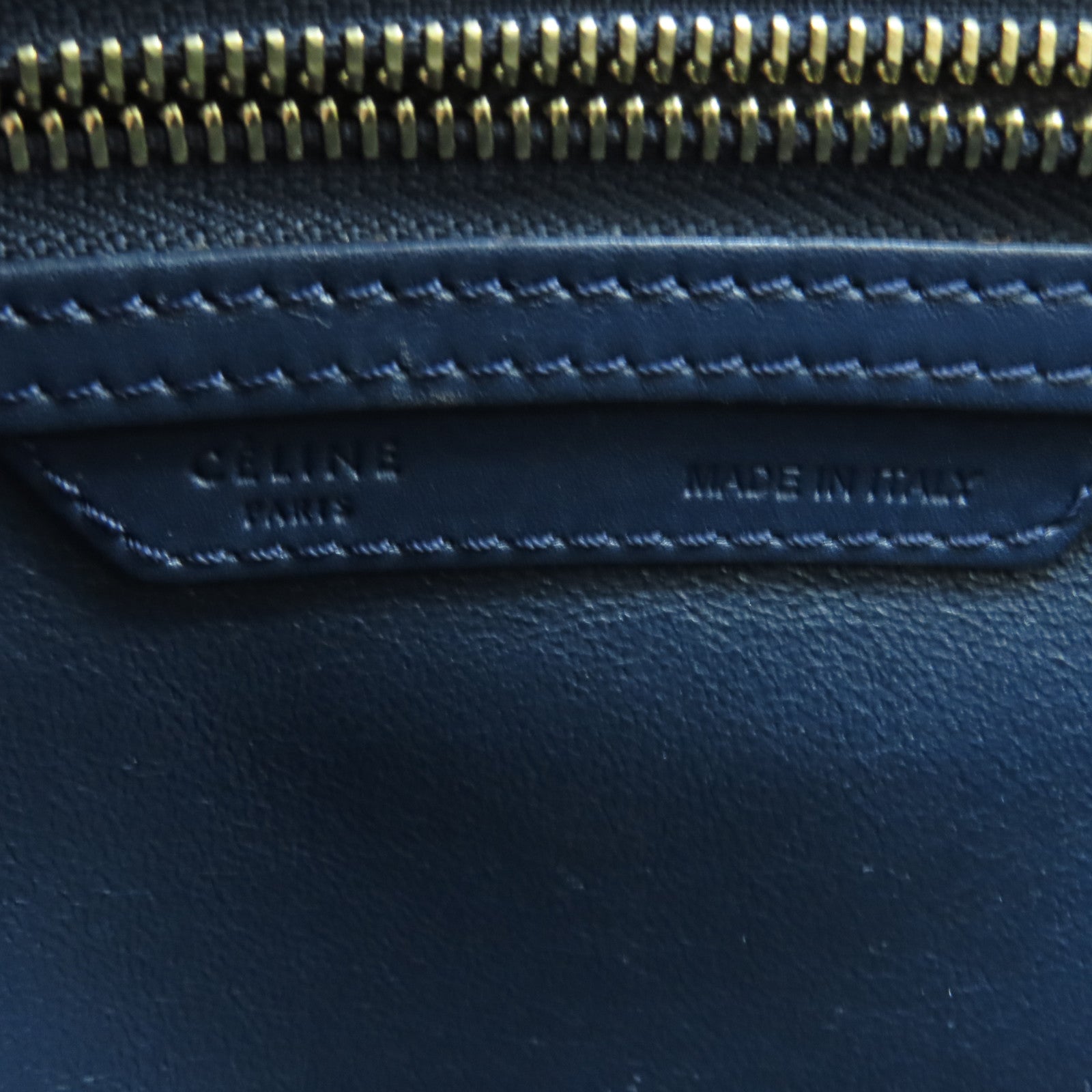CELINE 牛皮皮革Micro Luggage金扣手挽袋綠色藍色