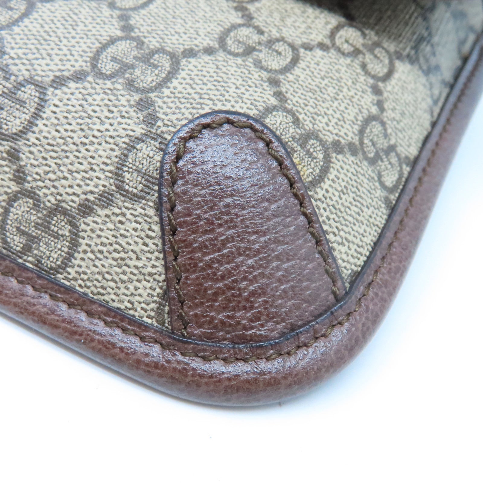 GUCCI 塗層帆布Neo Vintage GG Supreme Belt Bag金扣肩背袋啡色/彩色
