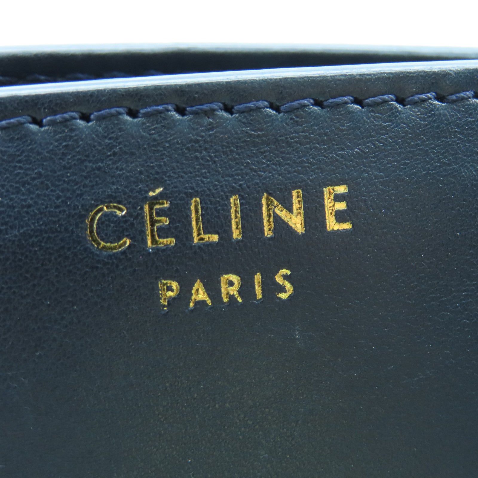 CELINE 牛皮皮革Micro Luggage金扣手挽袋綠色藍色