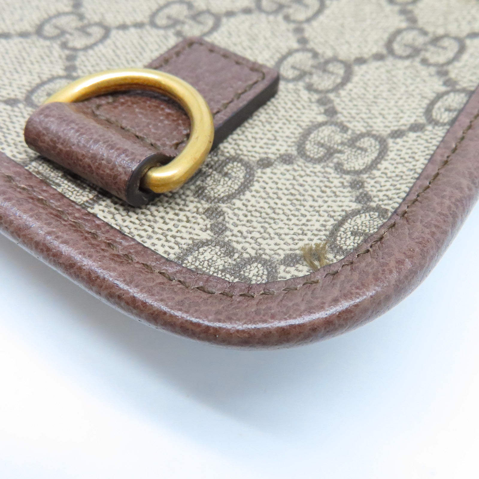 GUCCI 塗層帆布Neo Vintage GG Supreme Belt Bag金扣肩背袋啡色/彩色