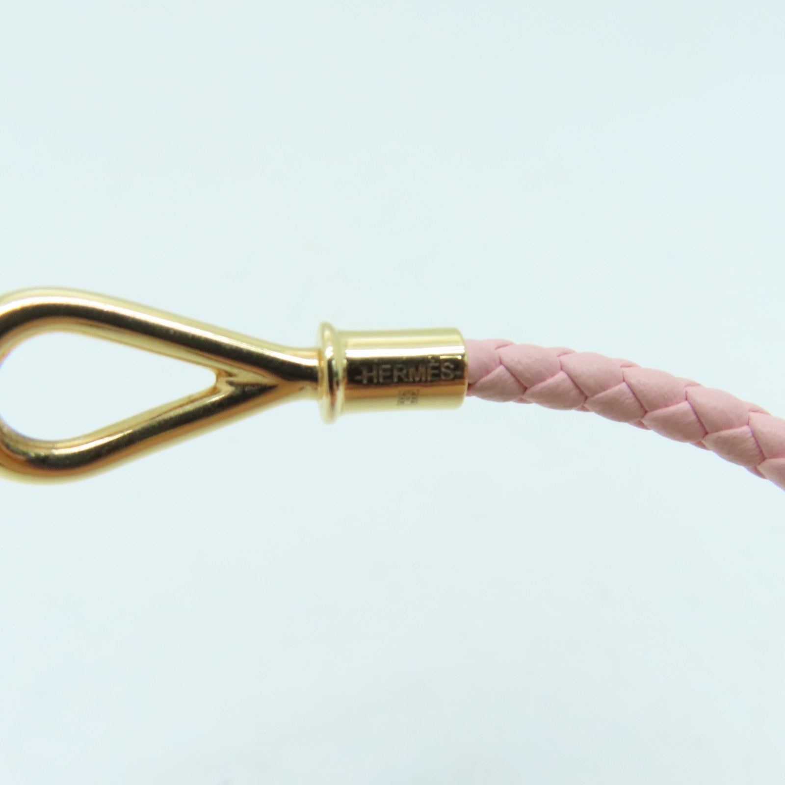 HERMES Swift皮革Jumbo Bracelet銀扣手錬粉紅色