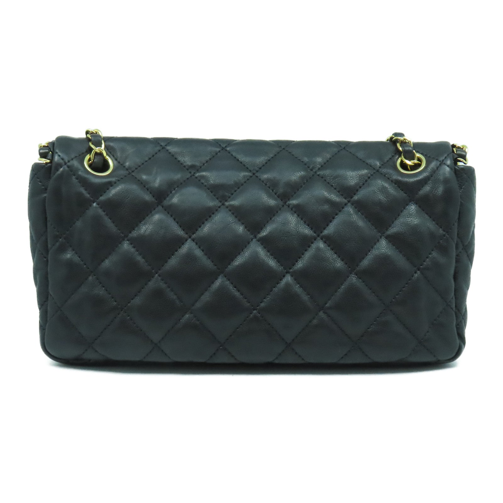 CHANEL 【激減優惠】菱格牛皮皮革Chain Shoulder Bag金扣鏈帶肩背袋黑色