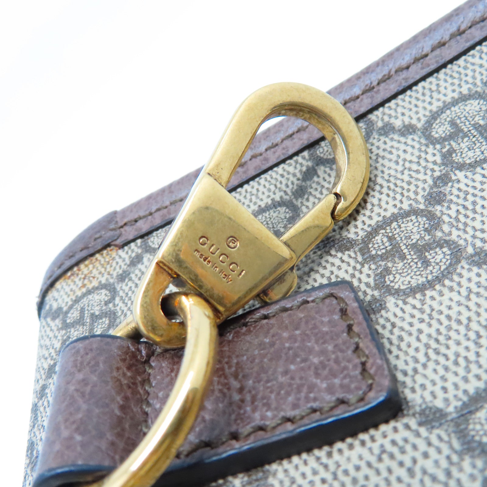 GUCCI 塗層帆布Neo Vintage GG Supreme Belt Bag金扣肩背袋啡色/彩色