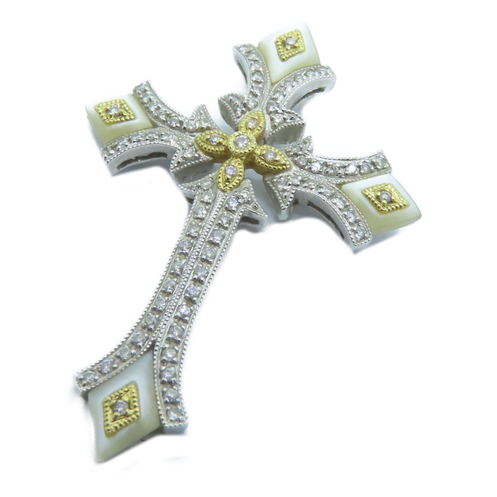 JEWELRY [Sharp Discount] 18K White Gold Pendant Top 0.38ct Diamond Pendant