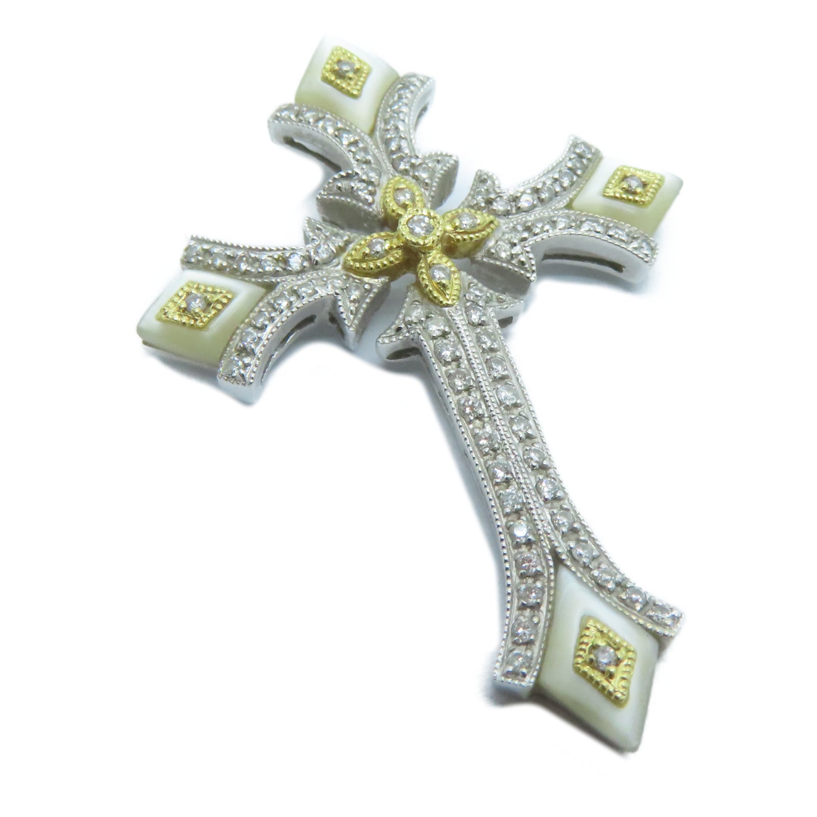JEWELRY [Sharp Discount] 18K White Gold Pendant Top 0.38ct Diamond Pendant