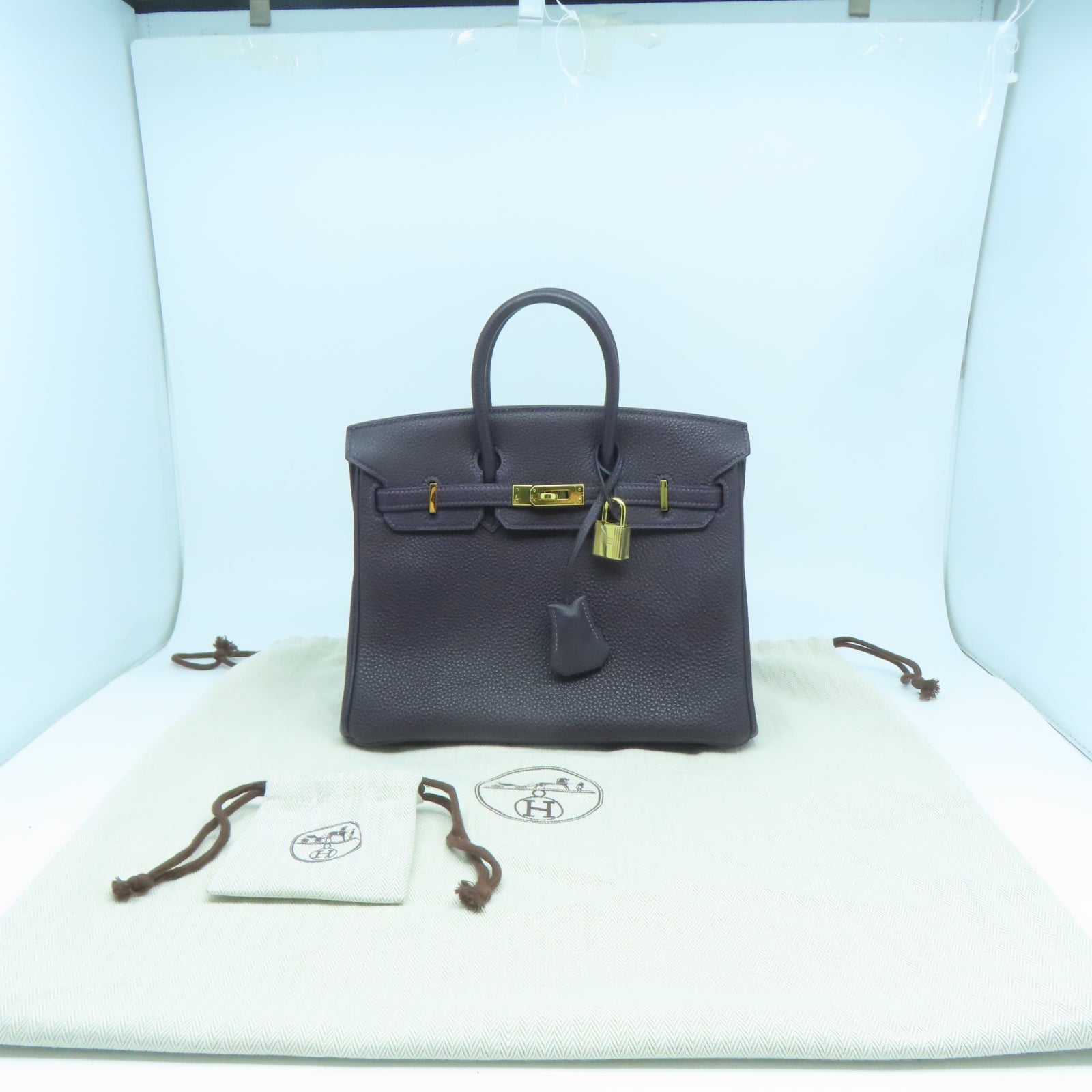 HERMES Togo皮革Birkin 25金扣手挽袋Raisin葡萄紫色