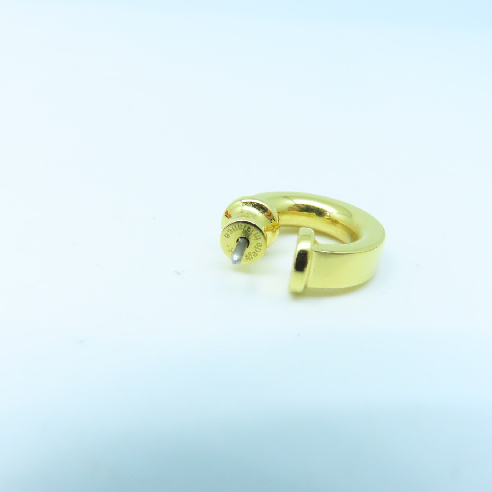 HERMES 金屬/皮革O`Kelly Earrings耳環金色/黑色
