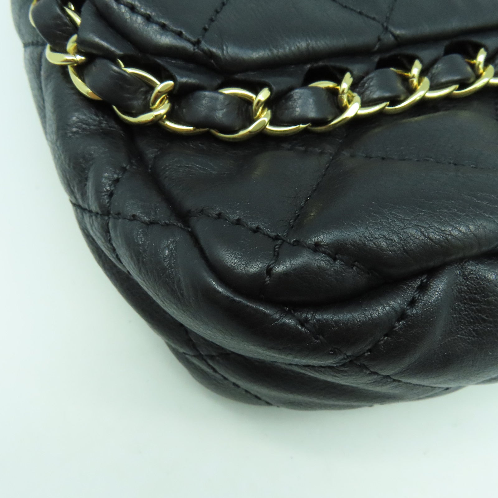 CHANEL 【激減優惠】菱格牛皮皮革Chain Shoulder Bag金扣鏈帶肩背袋黑色