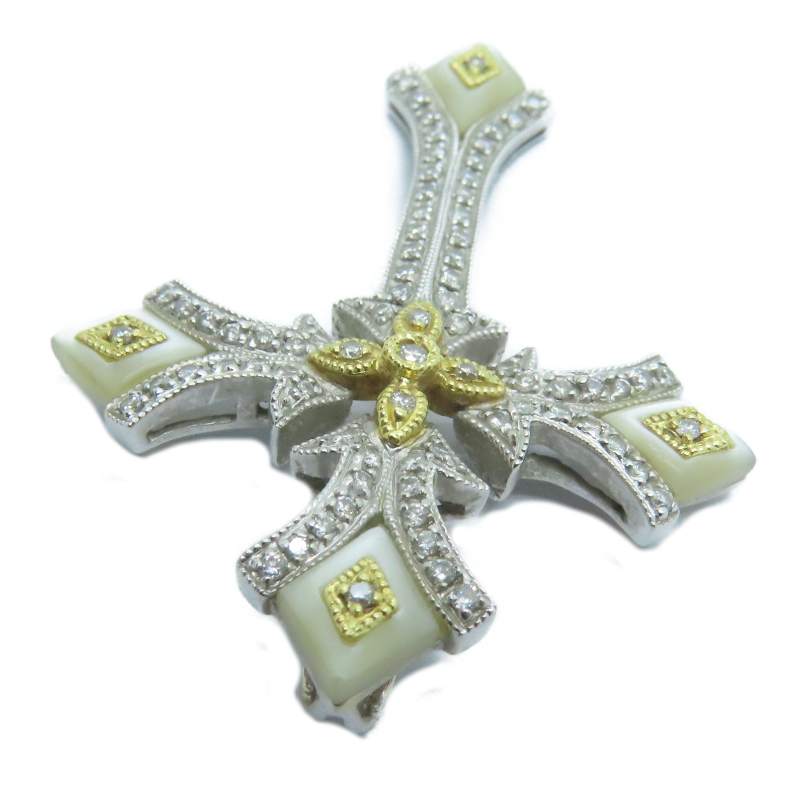 JEWELRY [Sharp Discount] 18K White Gold Pendant Top 0.38ct Diamond Pendant