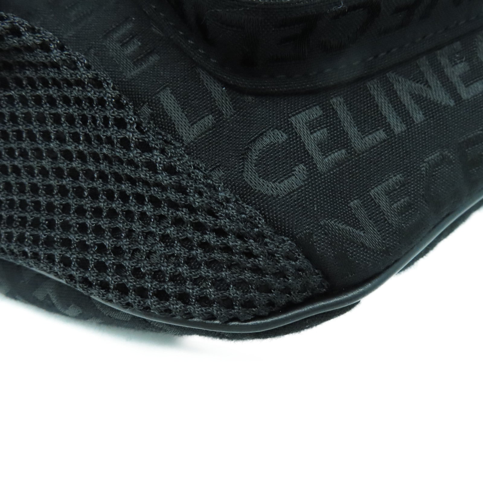 CELINE 帆布Logo Trekking Belt Bag银扣腰包黑色