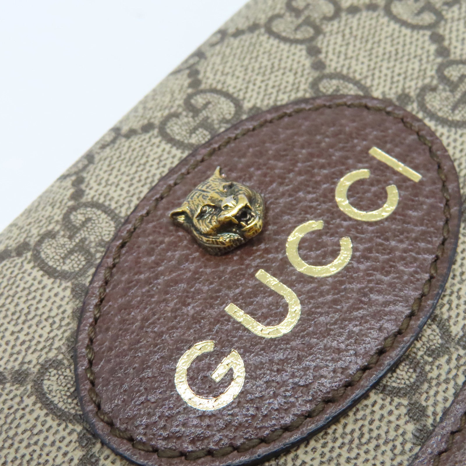 GUCCI 塗層帆布Neo Vintage GG Supreme Belt Bag金扣肩背袋啡色/彩色