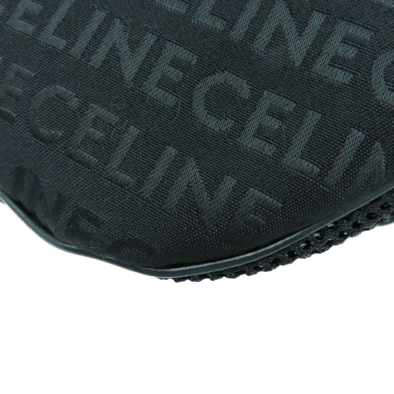 CELINE 帆布Logo Trekking Belt Bag银扣腰包黑色