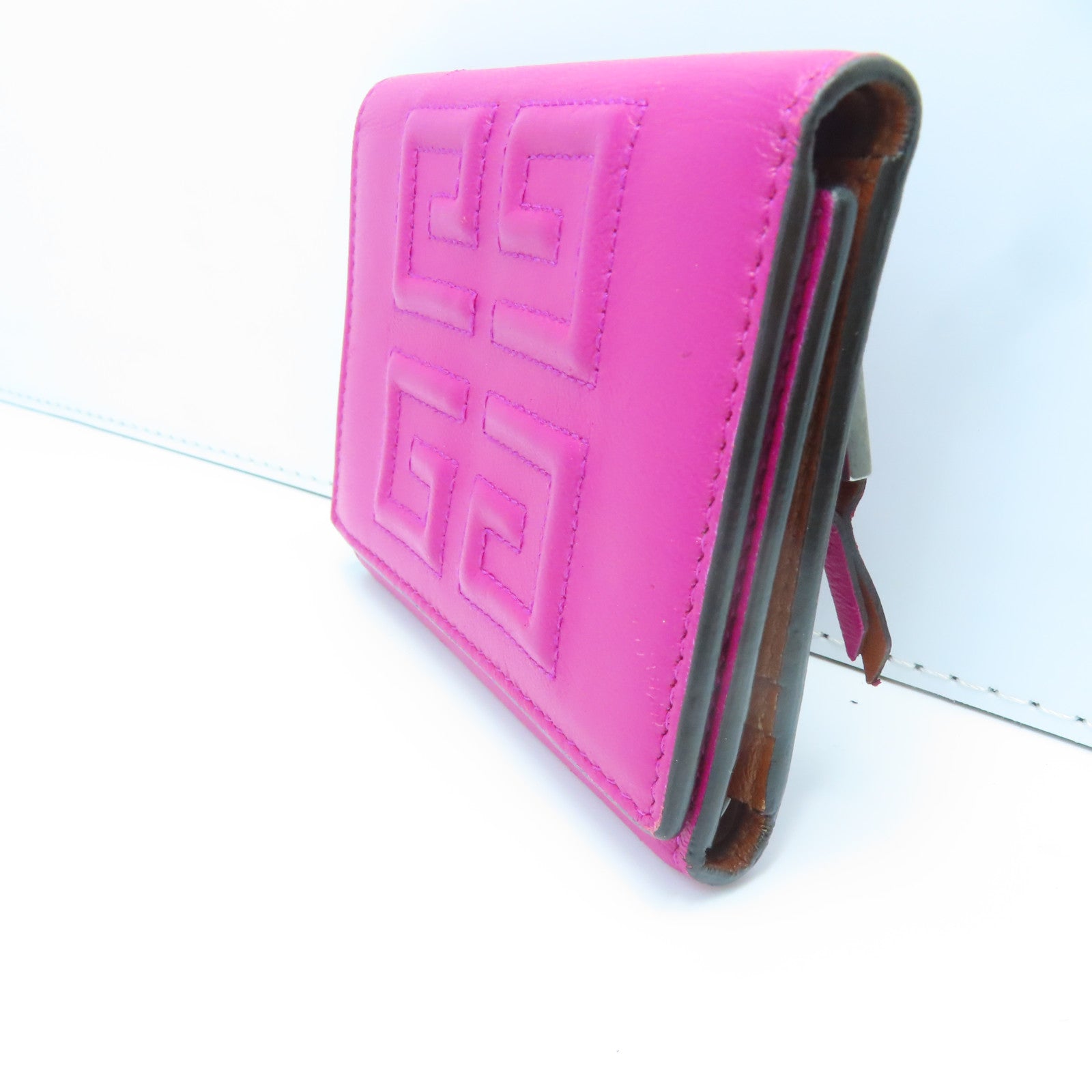 GIVENCHY 羊皮皮革Wallet銀扣錢包粉紅色