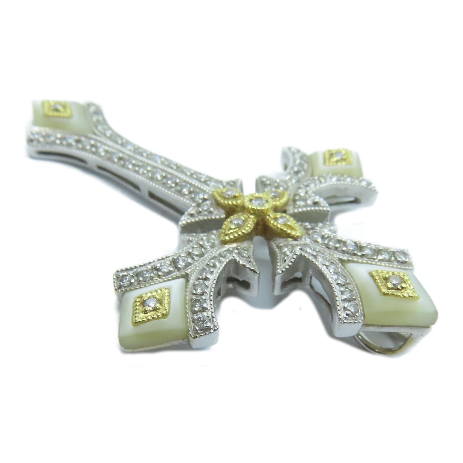 JEWELRY [Sharp Discount] 18K White Gold Pendant Top 0.38ct Diamond Pendant