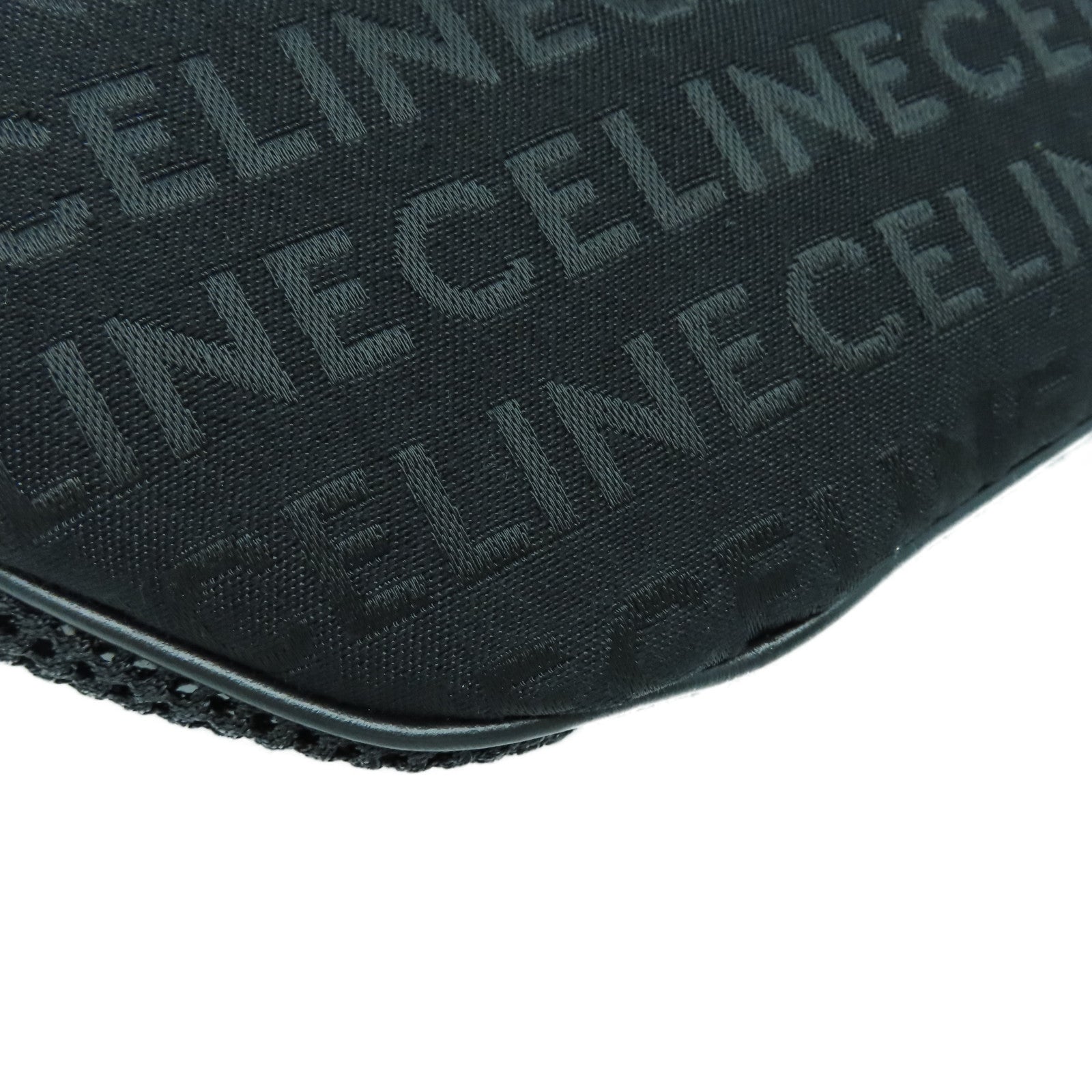 CELINE 帆布Logo Trekking Belt Bag银扣腰包黑色