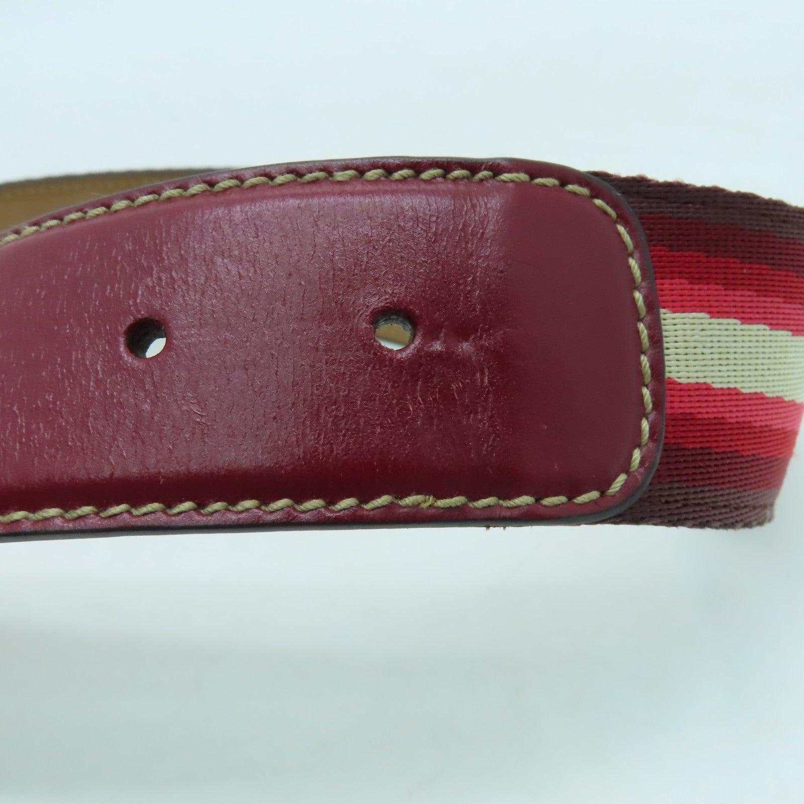 GUCCI 帆布Belt金扣皮帶紅色