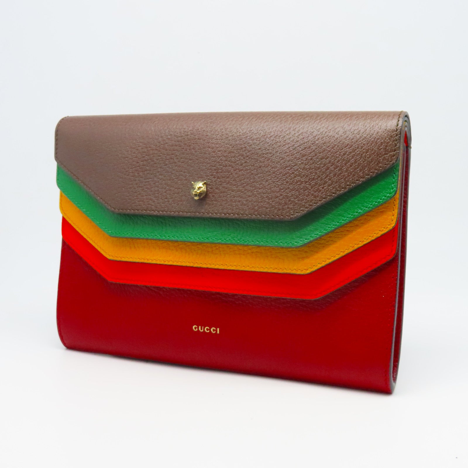GUCCI 塗層帆布Neo Vintage GG Supreme Belt Bag金扣肩背袋啡色/彩色