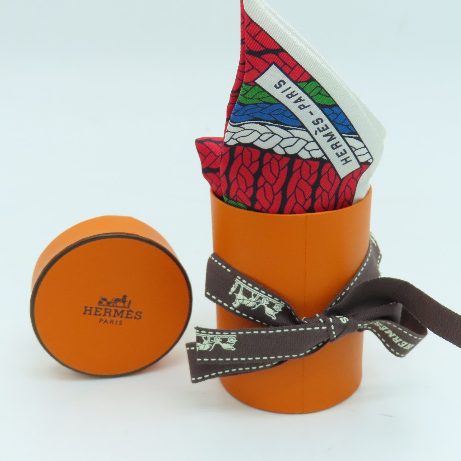 HERMES 絲質Twilly絲巾彩色
